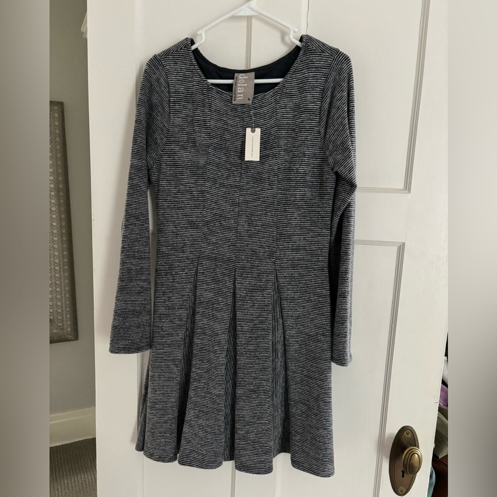 Anthropologie Gray Striped Casual Dress